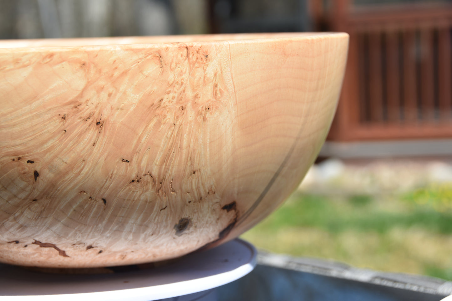 The Wildwood Sovereign: 12-Inch Figured Maple Burl Bowl