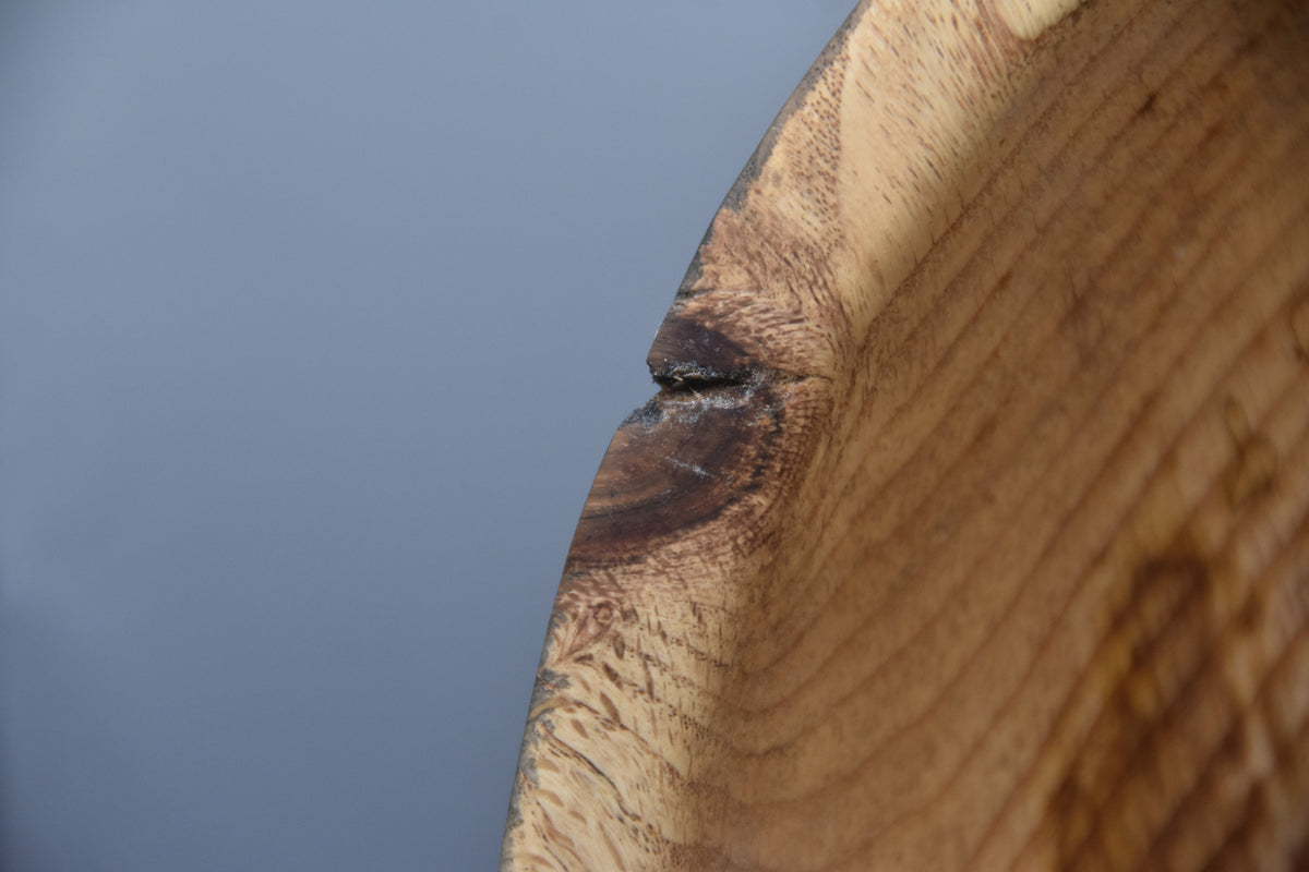Ebonized Oak Salad Bowl with Natural Knot Detai