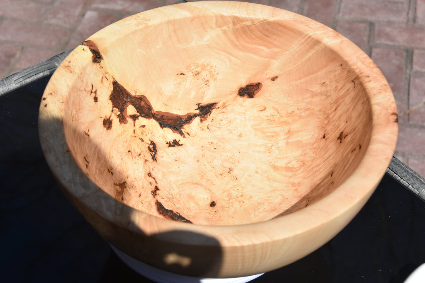 The Wildwood Sovereign: 12-Inch Figured Maple Burl Bowl