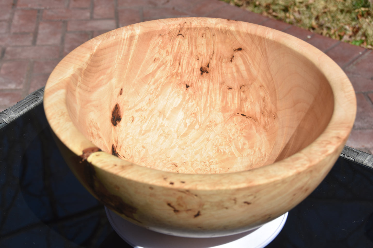 The Wildwood Sovereign: 12-Inch Figured Maple Burl Bowl