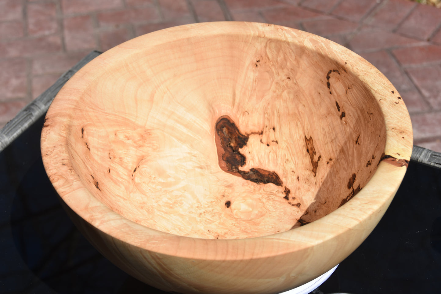 The Wildwood Sovereign: 12-Inch Figured Maple Burl Bowl