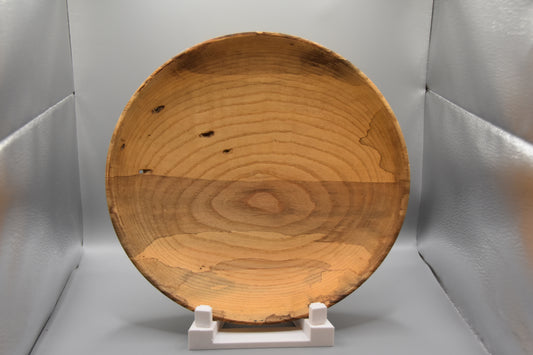 10" Low-Profile Spalted Ash Bowl with Natural Bore Holes