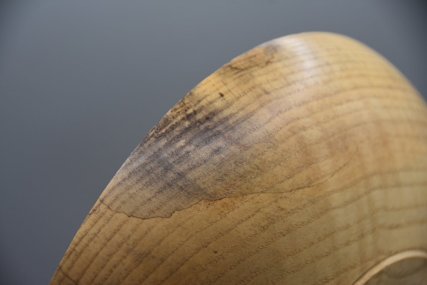 10" Low-Profile Spalted Ash Bowl with Natural Bore Holes