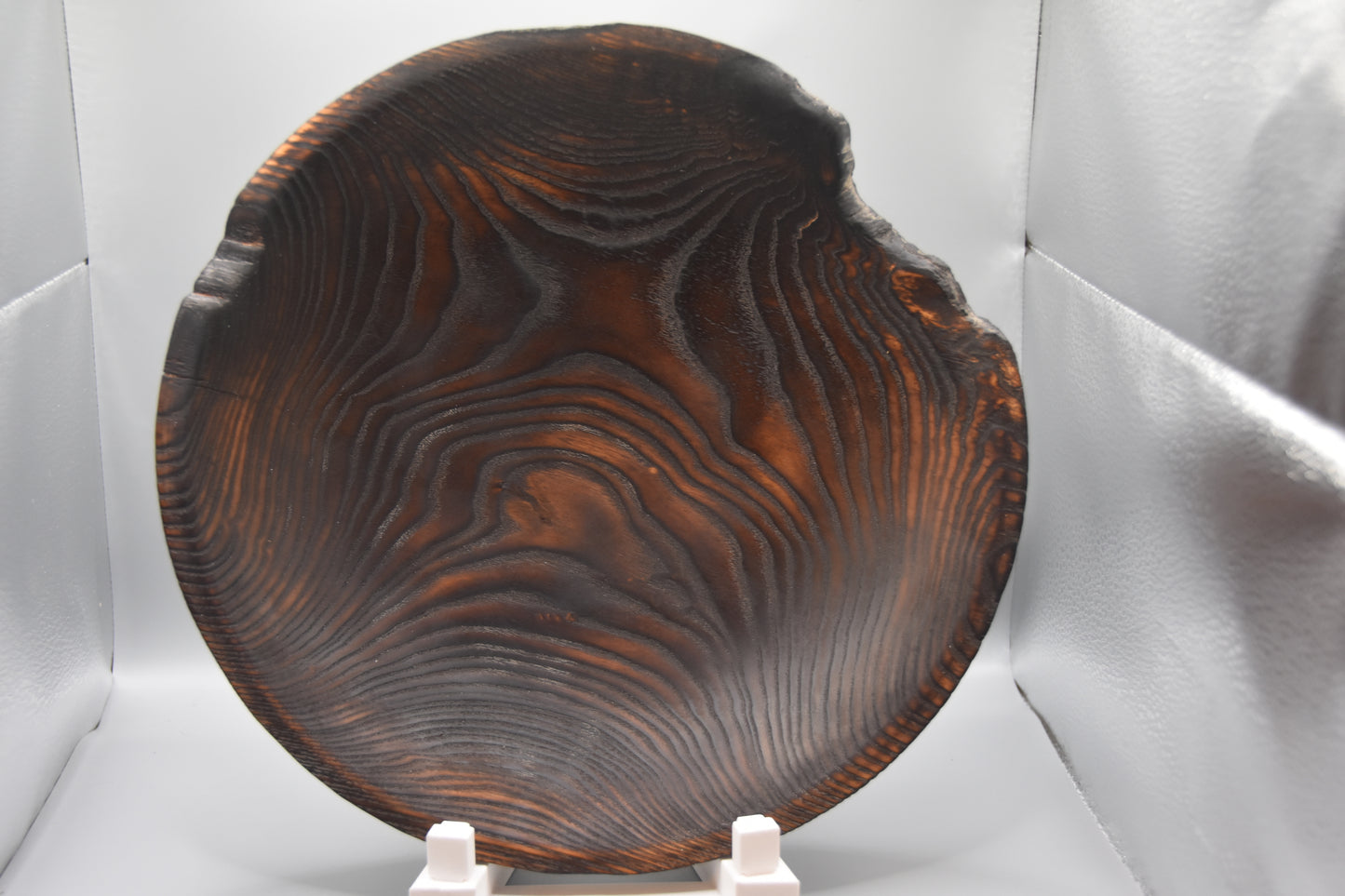 11" Shou Sugi Ban Ash Bowl with Stabilized Rim Decay