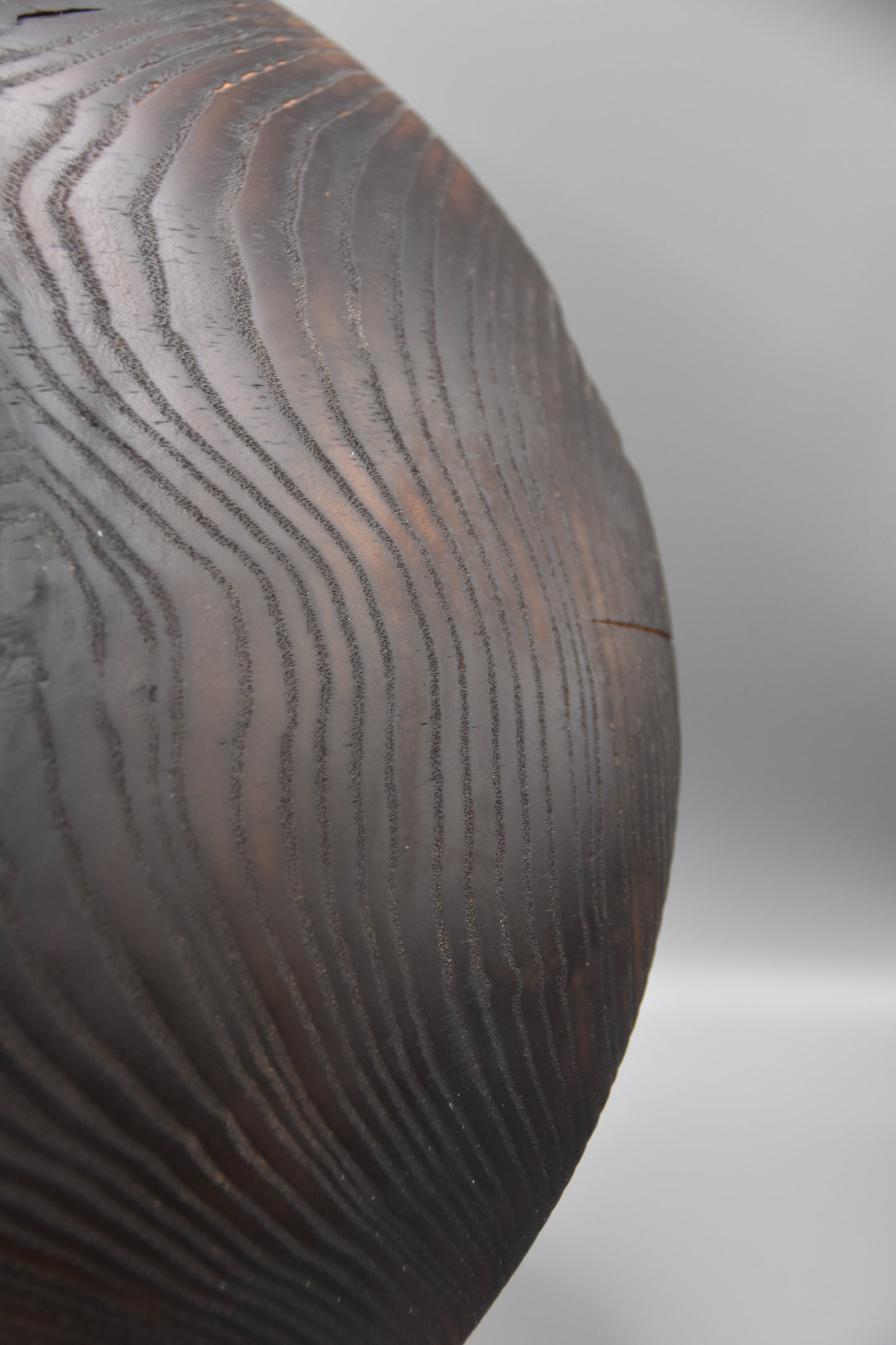 11" Shou Sugi Ban Ash Bowl with Stabilized Rim Decay