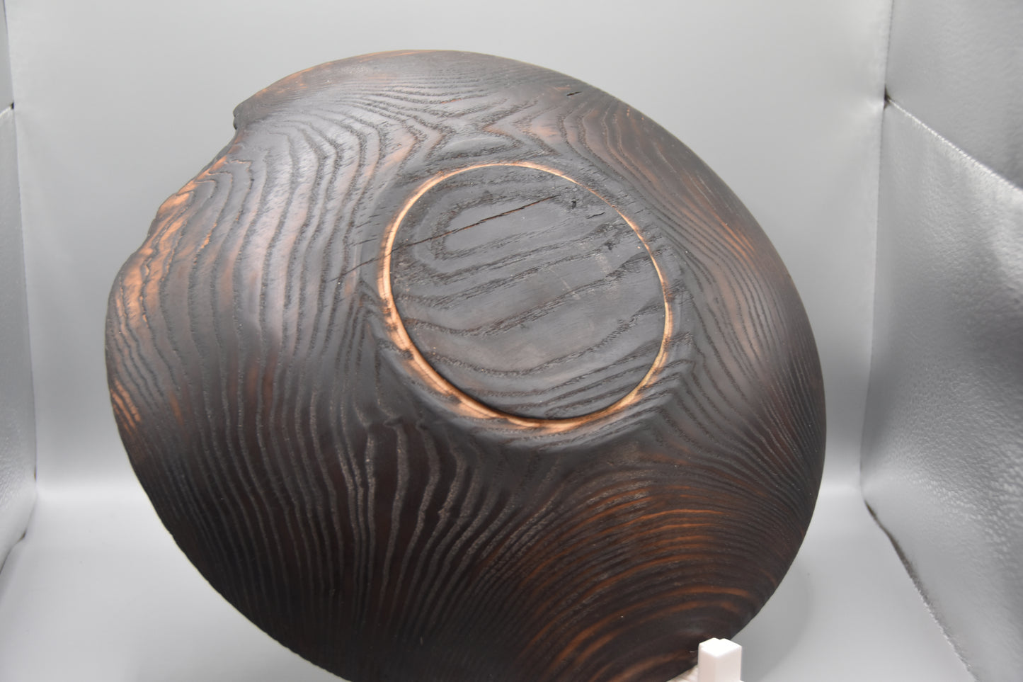 11" Shou Sugi Ban Ash Bowl with Stabilized Rim Decay