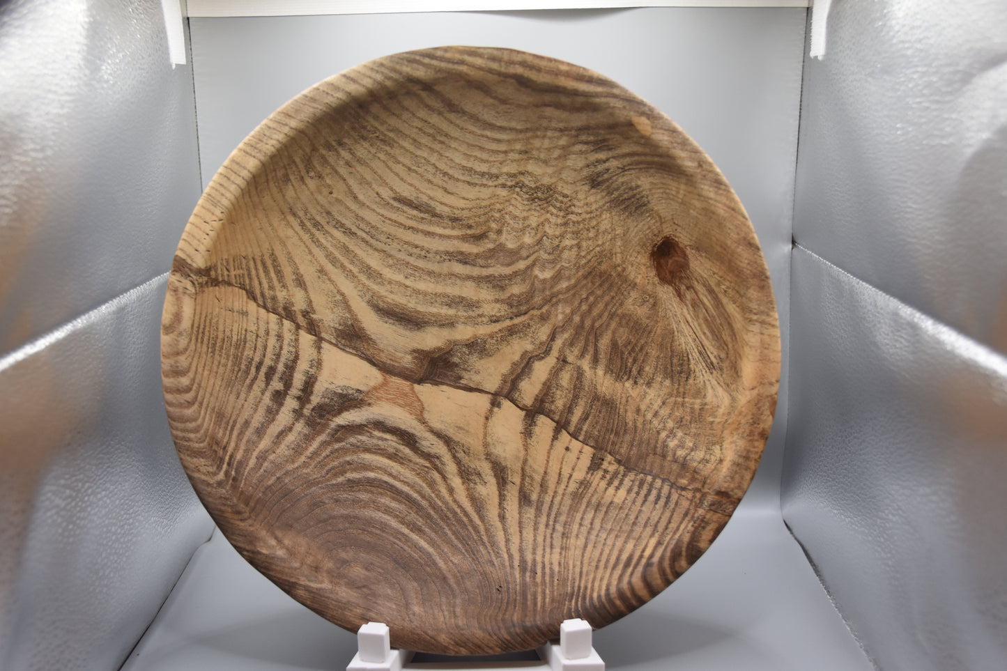 12" Spalted Ash Centerpiece Bowl with Live Bark Inclusion