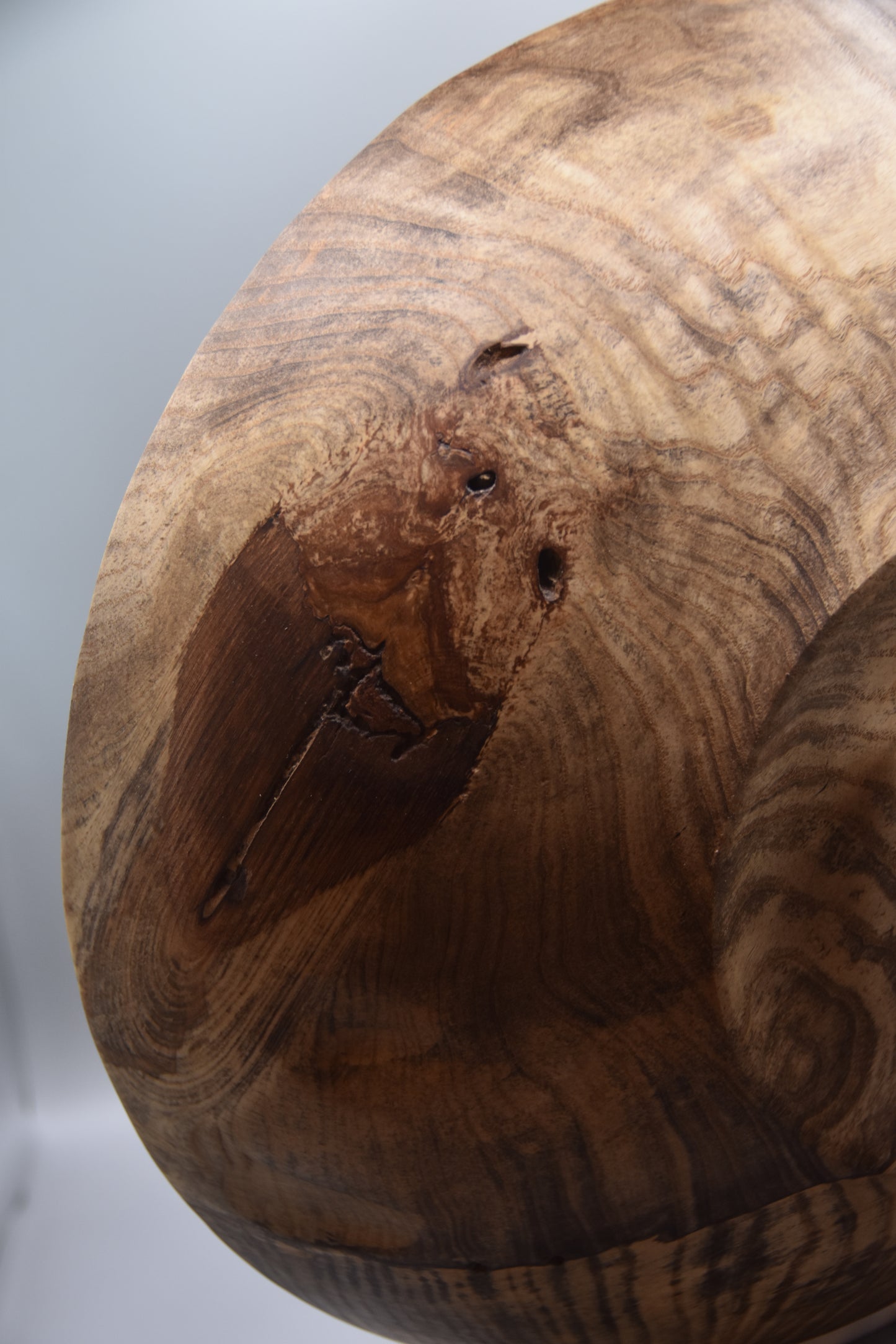 12" Spalted Ash Centerpiece Bowl with Live Bark Inclusion
