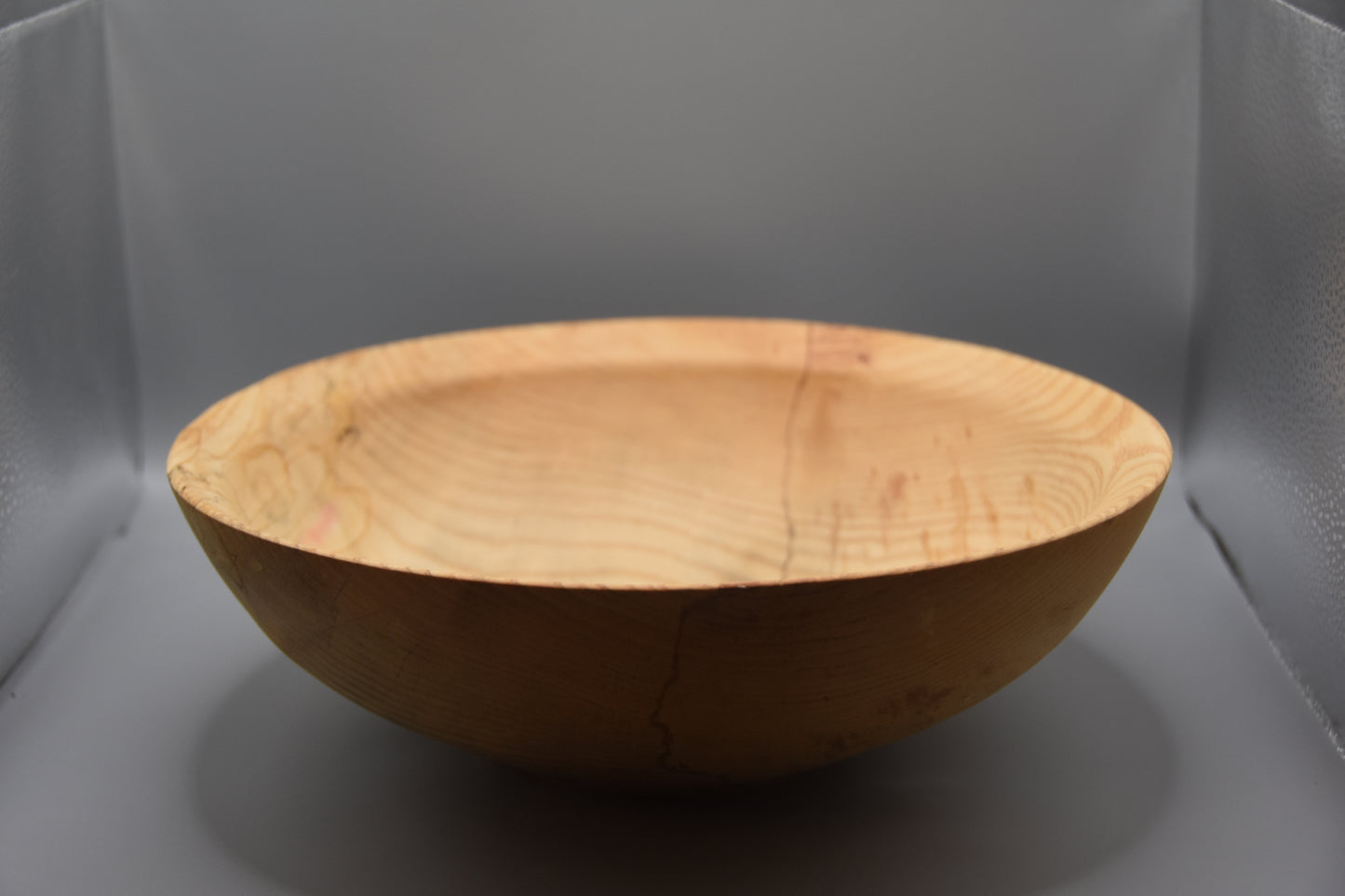Ligh colored and spalted ash bowl with angled rim