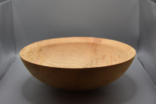 Ligh colored and spalted ash bowl with angled rim