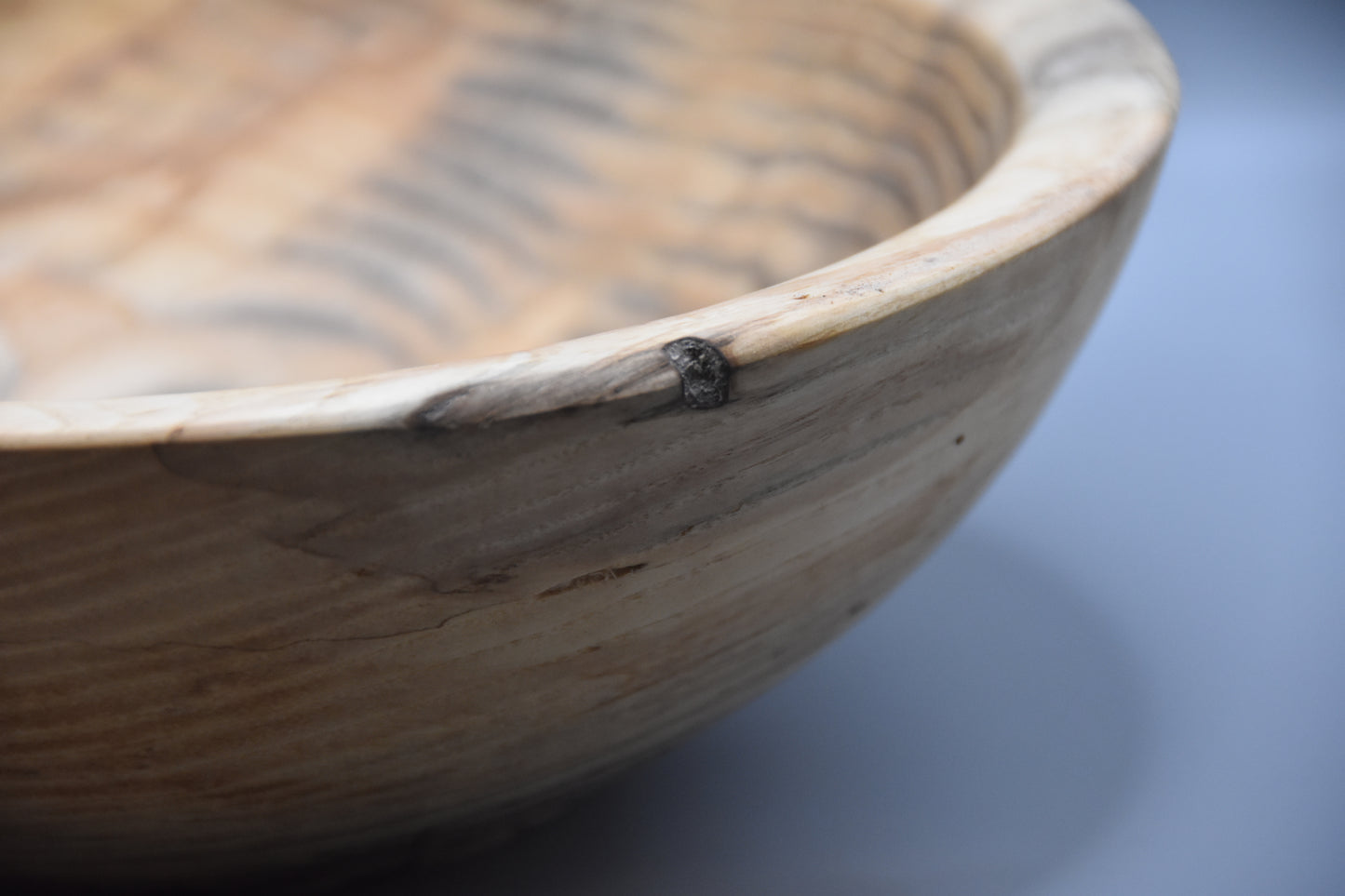 Hand-Turned Tri-Color Spalted Ash Wooden Bowl