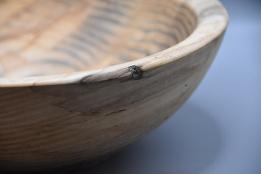 Hand-Turned Tri-Color Spalted Ash Wooden Bowl