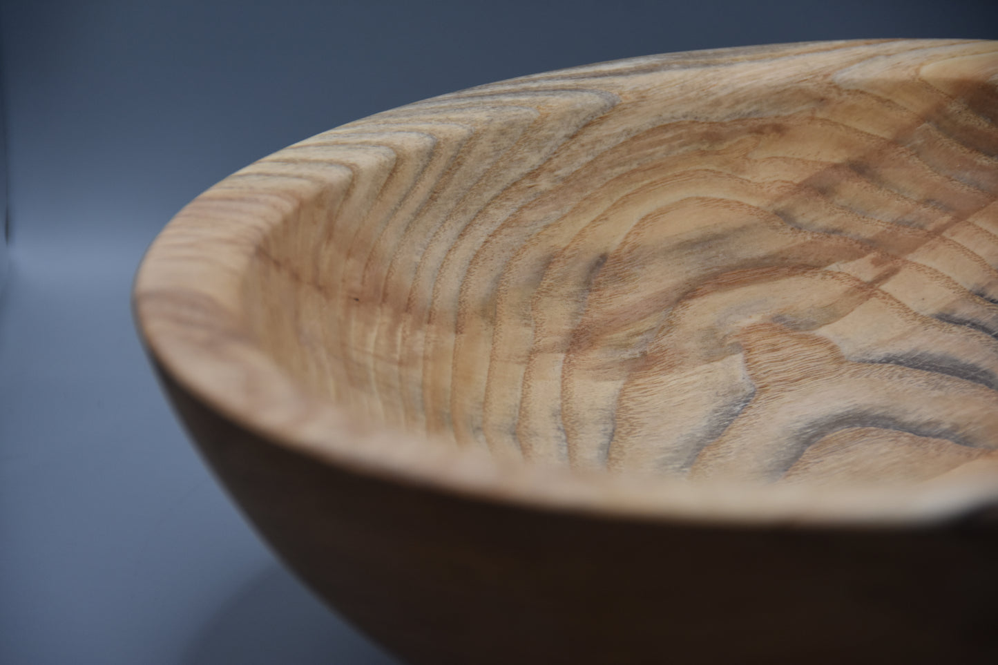 Hand-Turned Tri-Color Spalted Ash Wooden Bowl