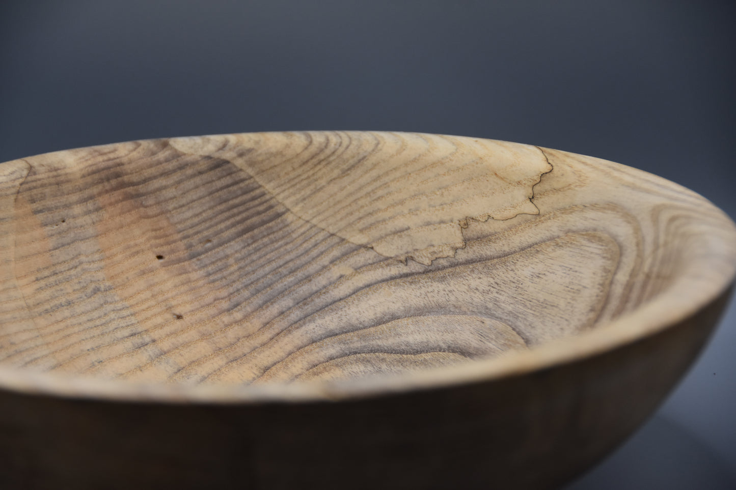 Hand-Turned Spalted Ash Bowl with Emerald Ash Borer Detail