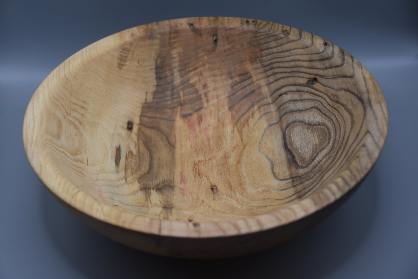 Hand-Turned Spalted Ash Bowl with Natural Bore Detail