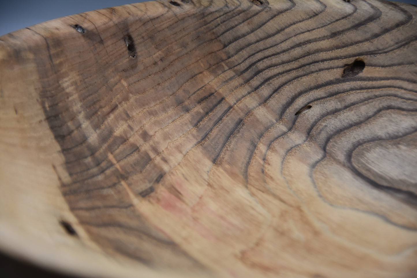 Hand-Turned Spalted Ash Bowl with Natural Bore Detail