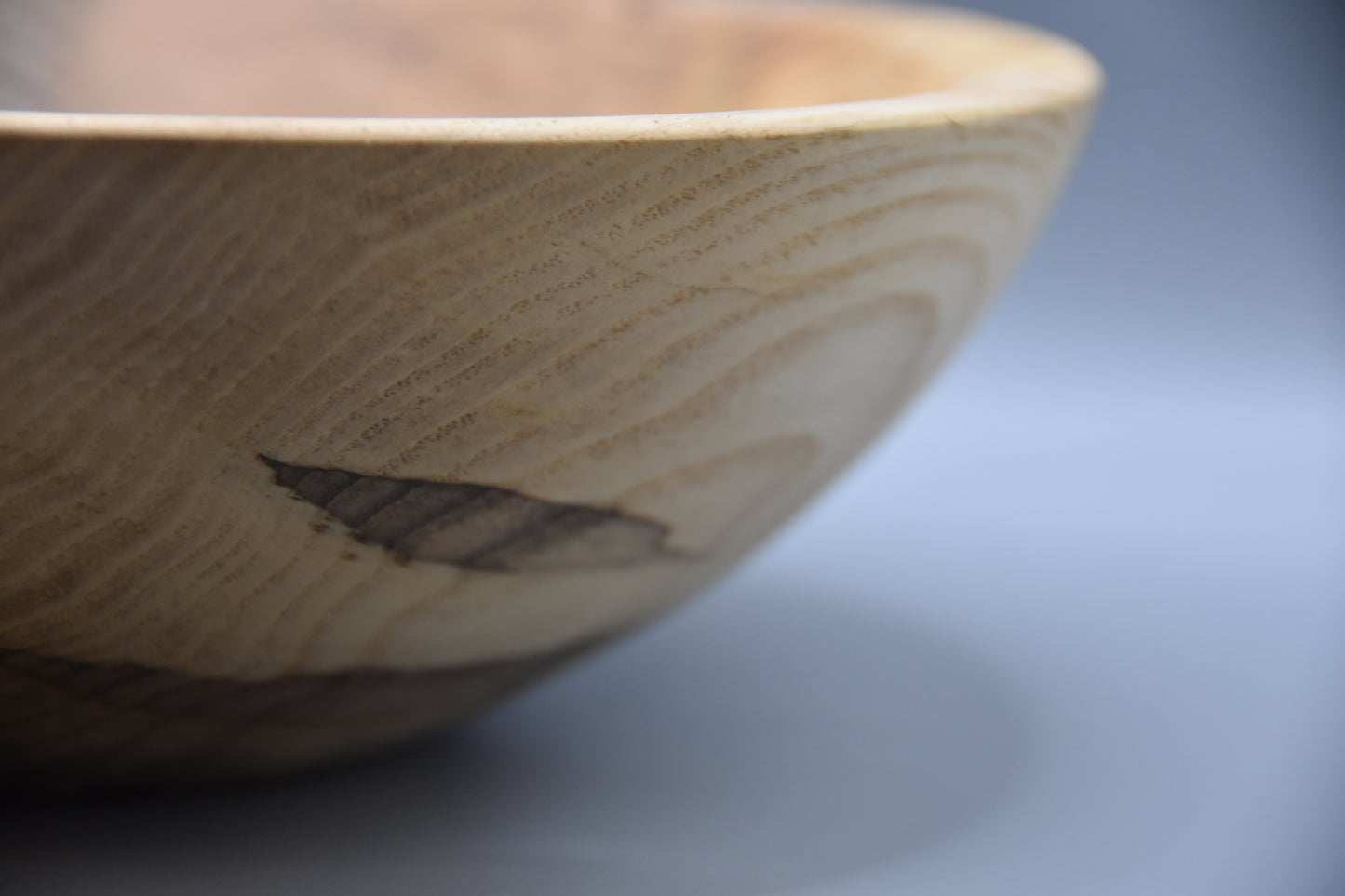 Hand-Turned Spalted Ash Bowl with Natural Bore Detail