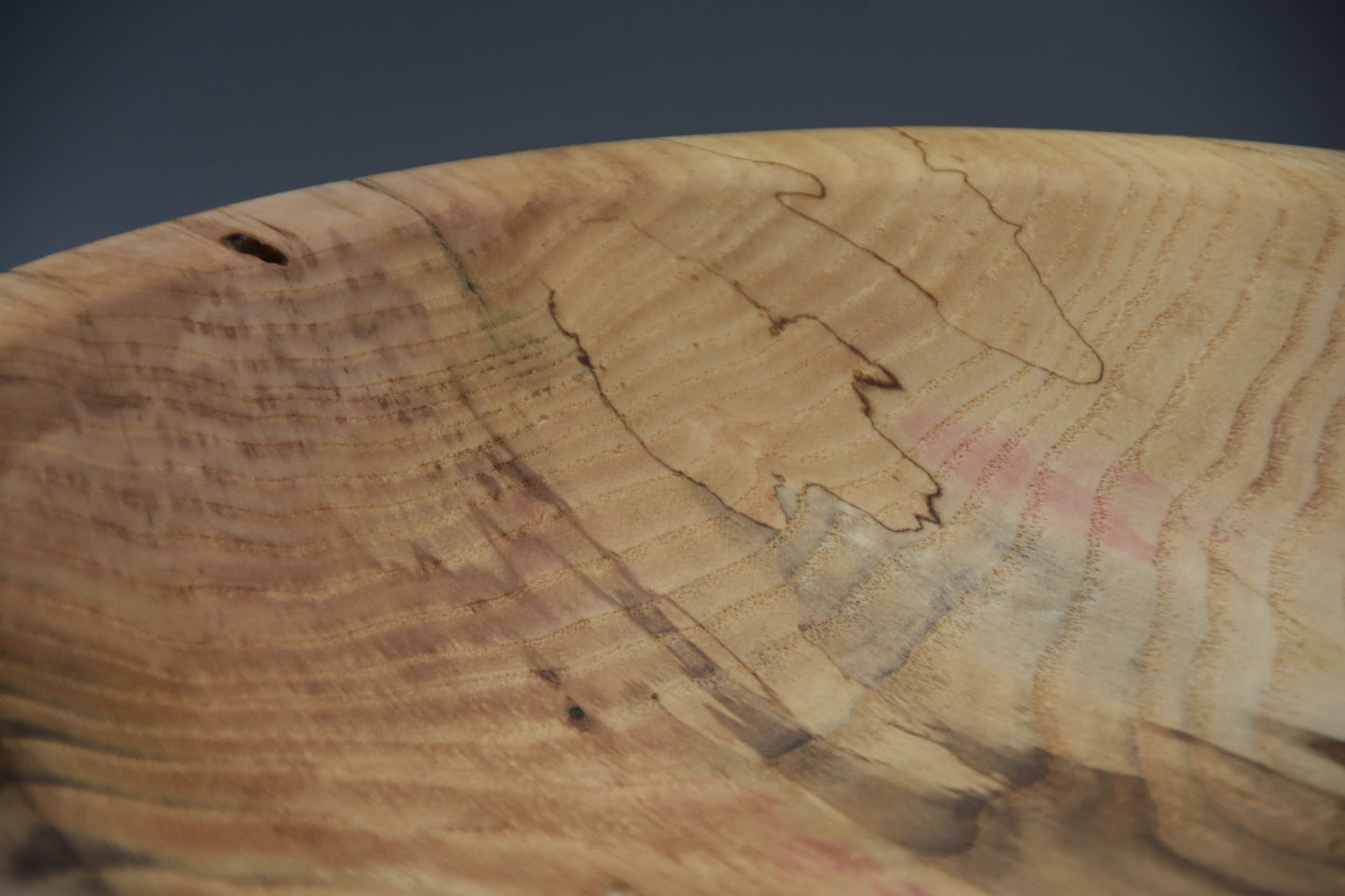 Hand-Turned Spalted Ash Bowl with Natural Bore Detail