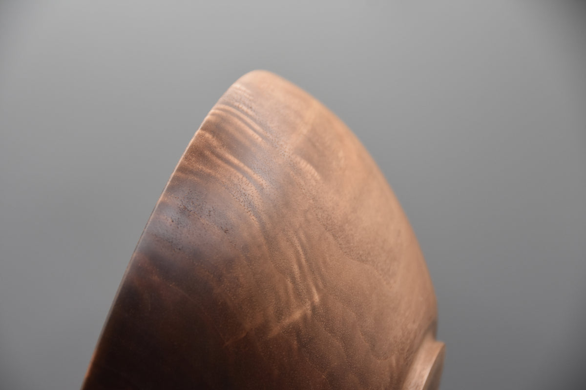 Figured Quartersawn Walnut Bowl with Sapwood Detail – 10" x 3.5"