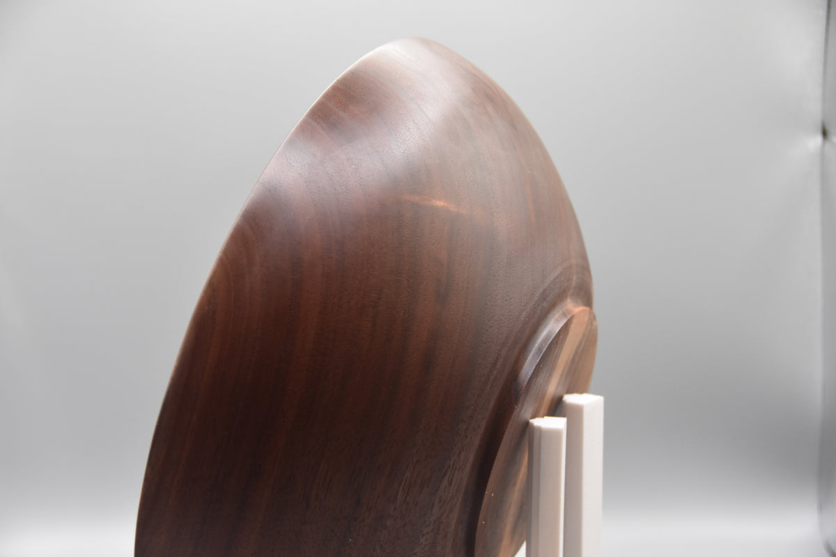 Figured Quartersawn Walnut Bowl with Sapwood Detail – 10" x 3.5"