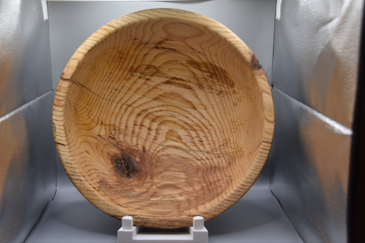 Ebonized Oak Salad Bowl with Natural Knot Detai