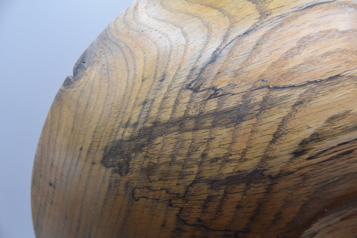Ebonized Oak Salad Bowl with Natural Knot Detai