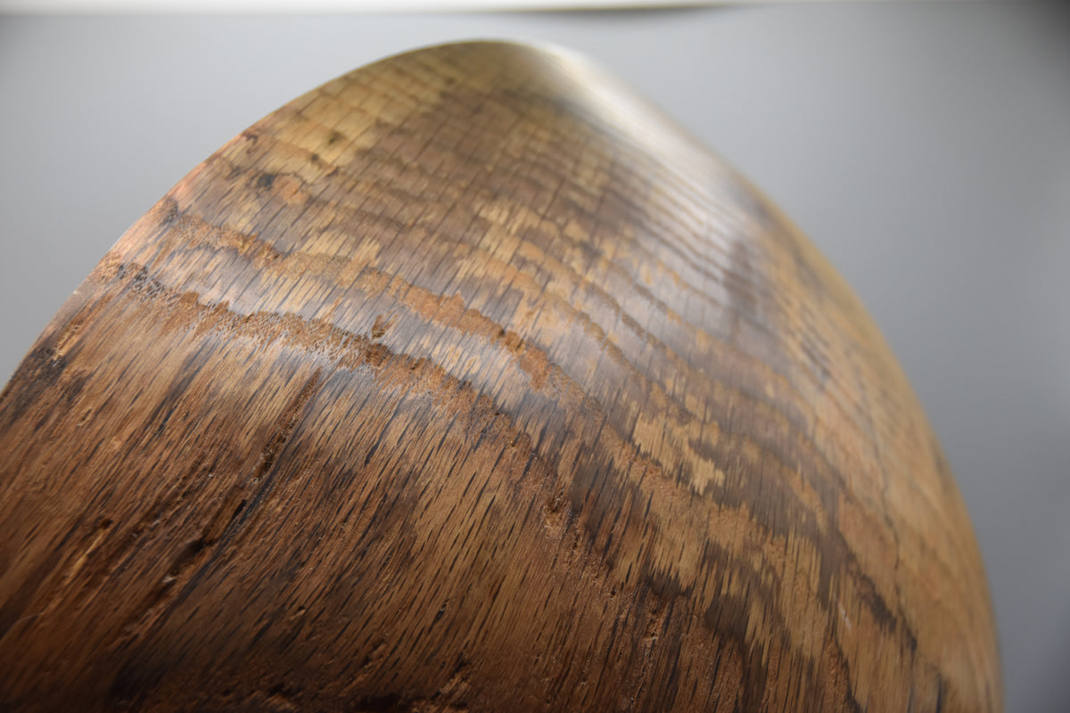 Ebonized Oak Salad Bowl with Natural Knot Detai