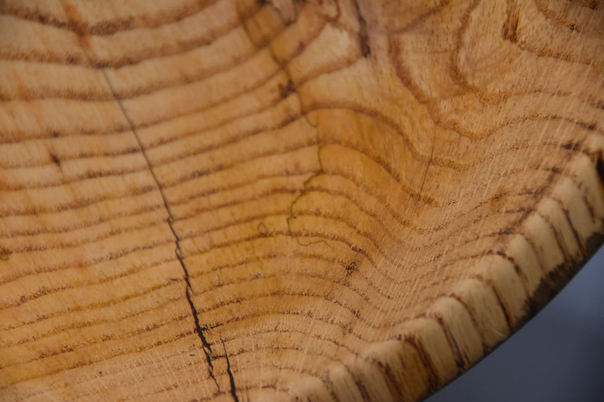 Ebonized Oak Salad Bowl with Natural Knot Detai