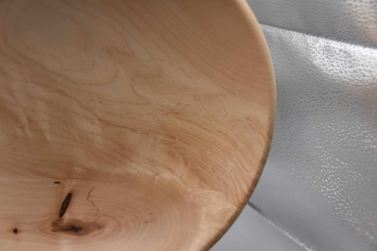 Hand-Turned Maple Bowl with Feather Figure & Tiger Curl