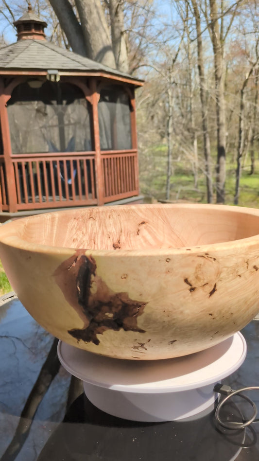 The Wildwood Sovereign: 12-Inch Figured Maple Burl Bowl